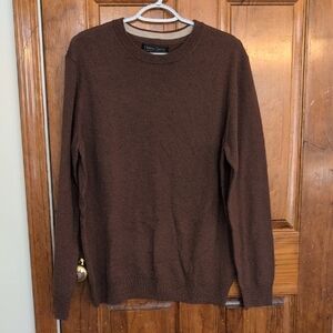 Christian LaCroix Men's 100% Merino Wool Brown Crewneck Sweater Size L